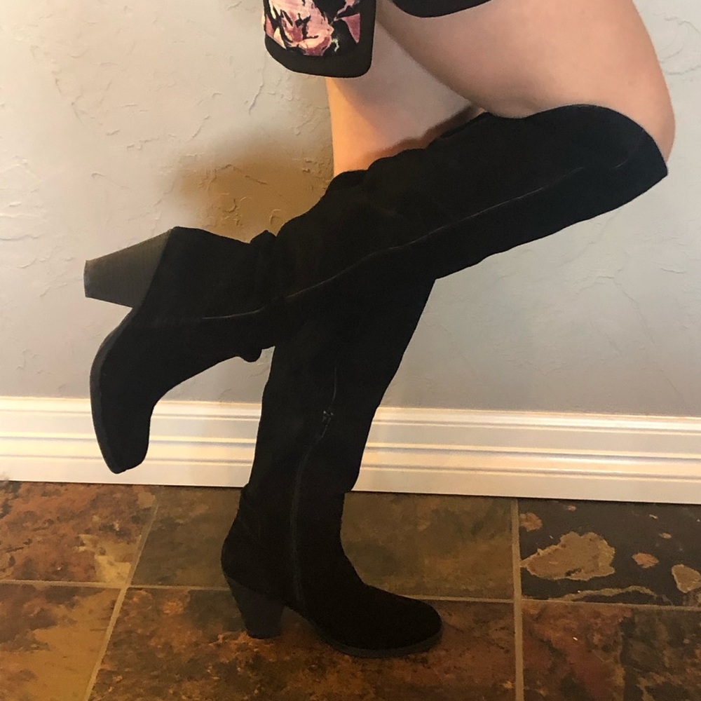 MIA Aubrey black leather Knee high boots